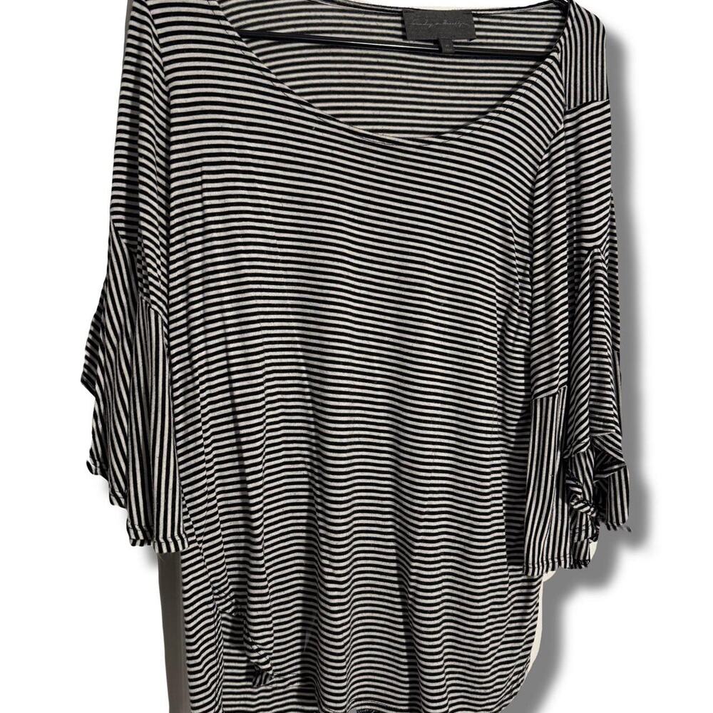 Sunday In Brooklyn Anthropologie Size M Black White Striped Blouse